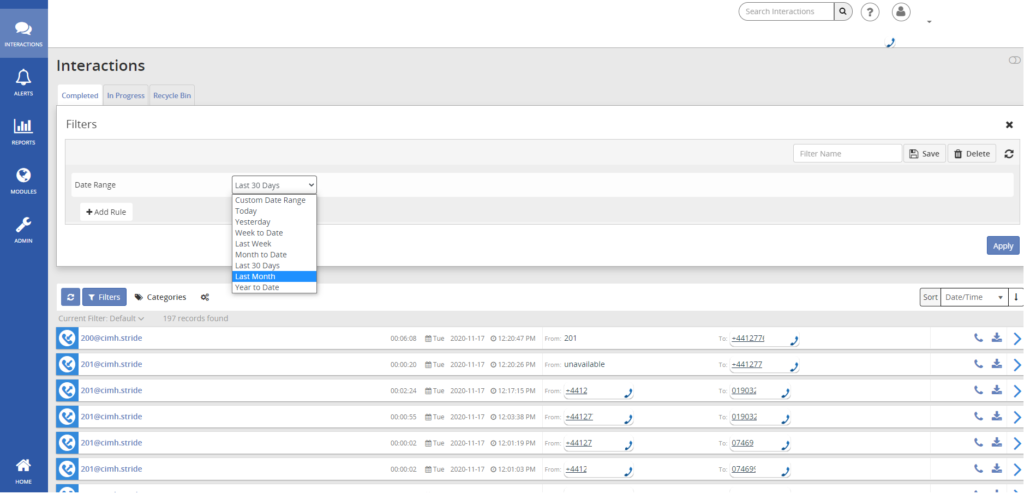 business call recording records