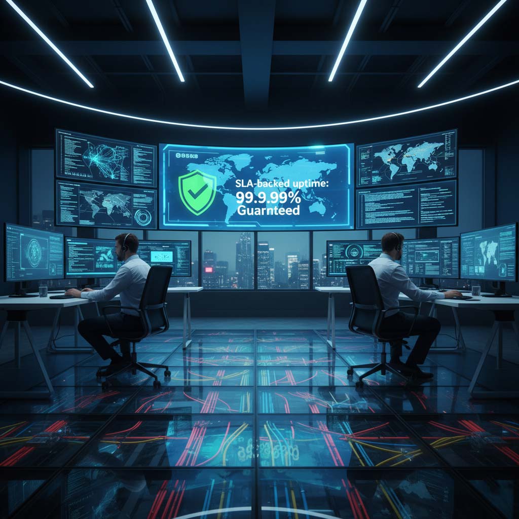 Modern server room showcasing business broadband connectivity solutions