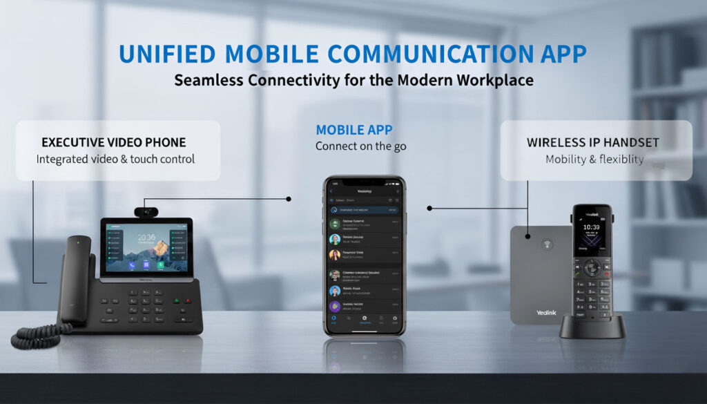 Smartphone displaying a VoIP mobile application interface