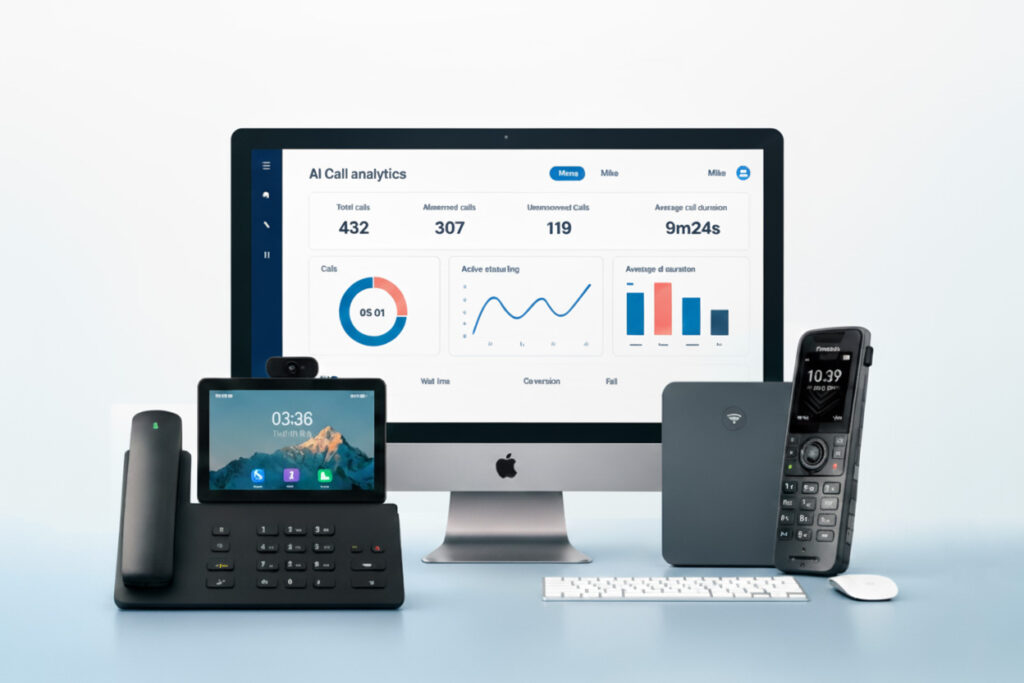 VoIP Phone System UK unified communications interface across desk phone, desktop softphone, and mobile app for flexible hybrid working.