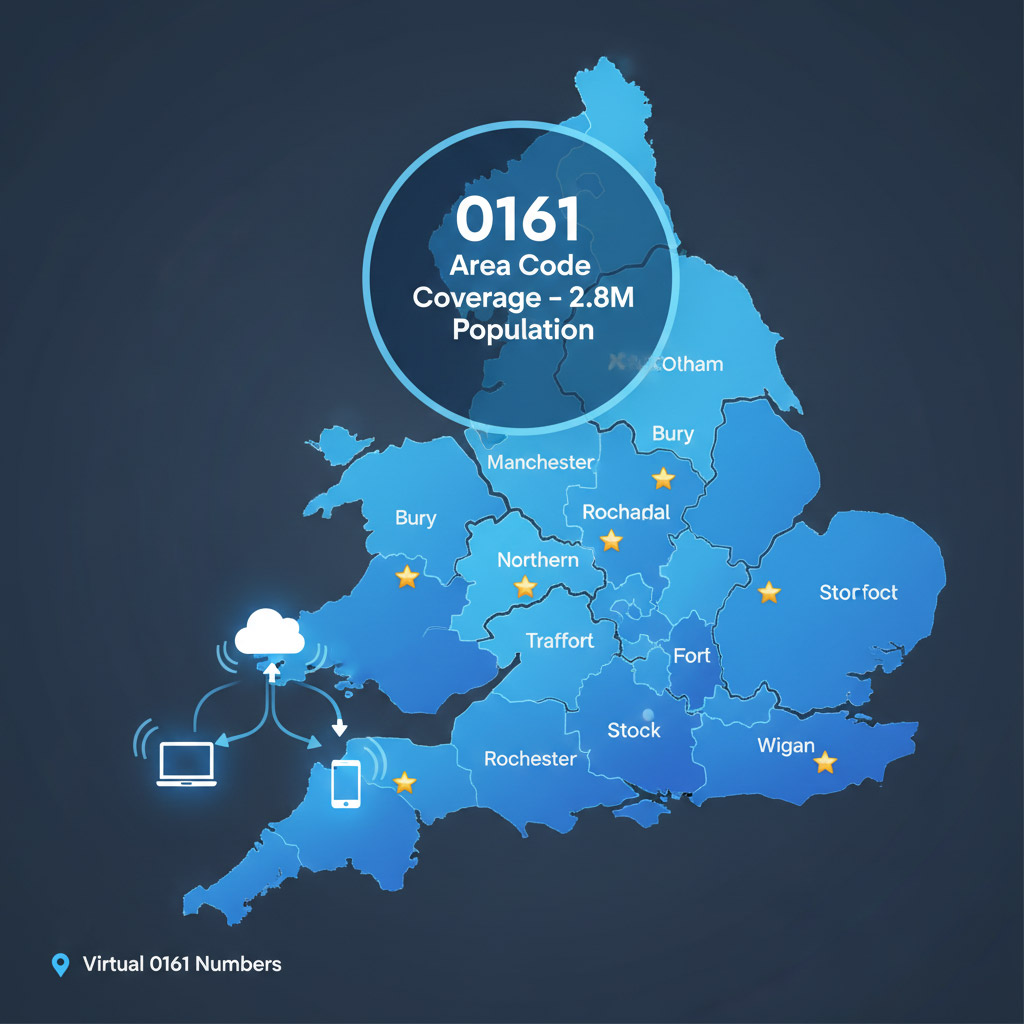 0161 Manchester area code coverage map: Visualizing business number availability across Salford, Stockport, Oldham, Trafford, and all 10 Greater Manchester boroughs